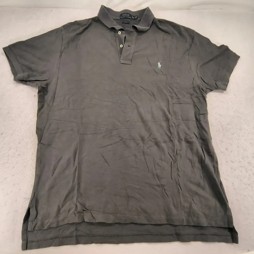 Polo Ralph Lauren Classic Fit Short Sleeve Polo Shirt Mens Size 2XL Gray Blue